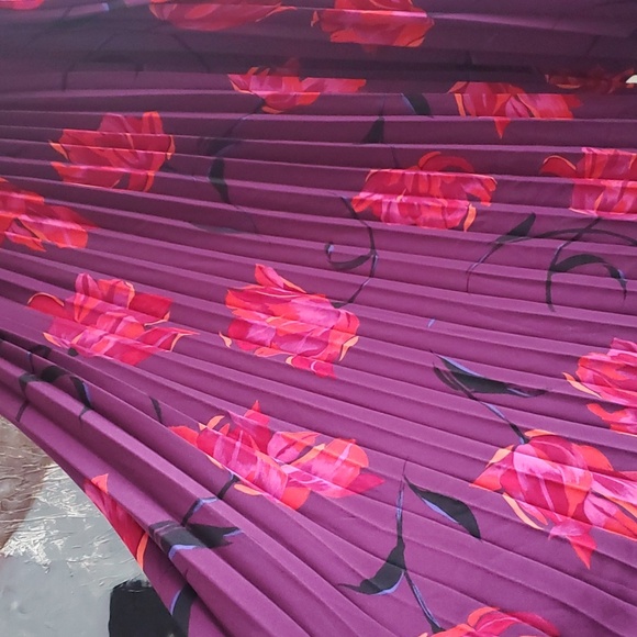 NWOT A New Day Accordian Pleated Purple Floral Print Skirt XXL - Picture 3 of 7